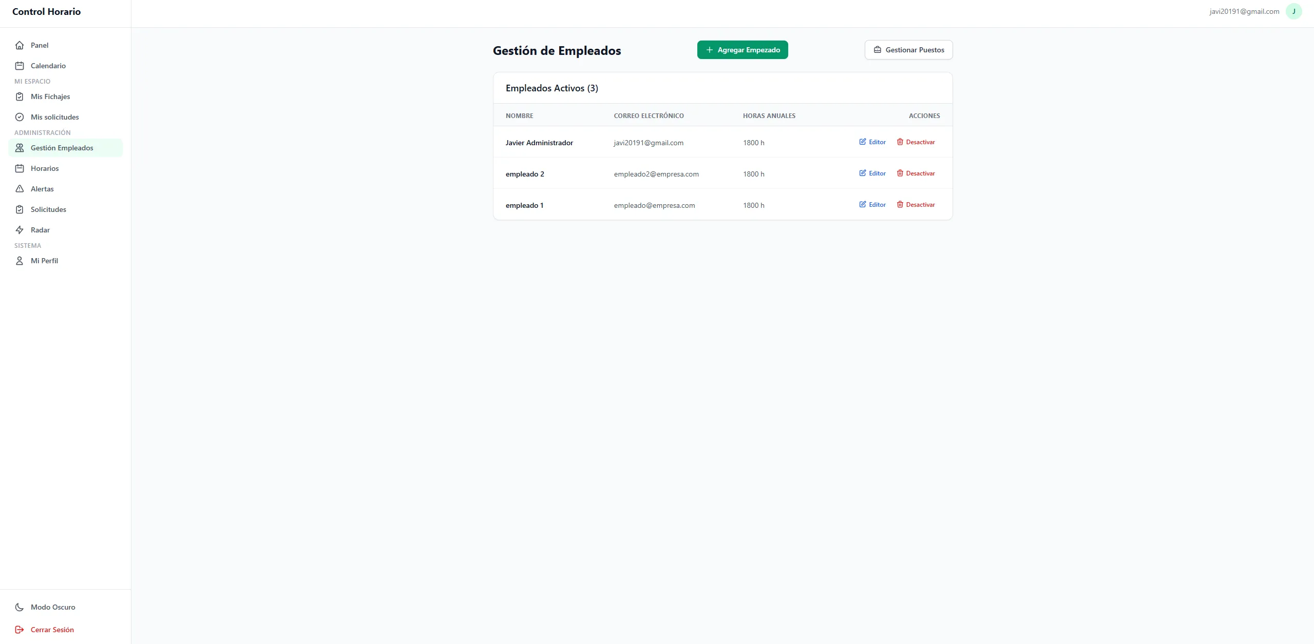 Captura de ERP Multitenant - Control Horario v2.0
