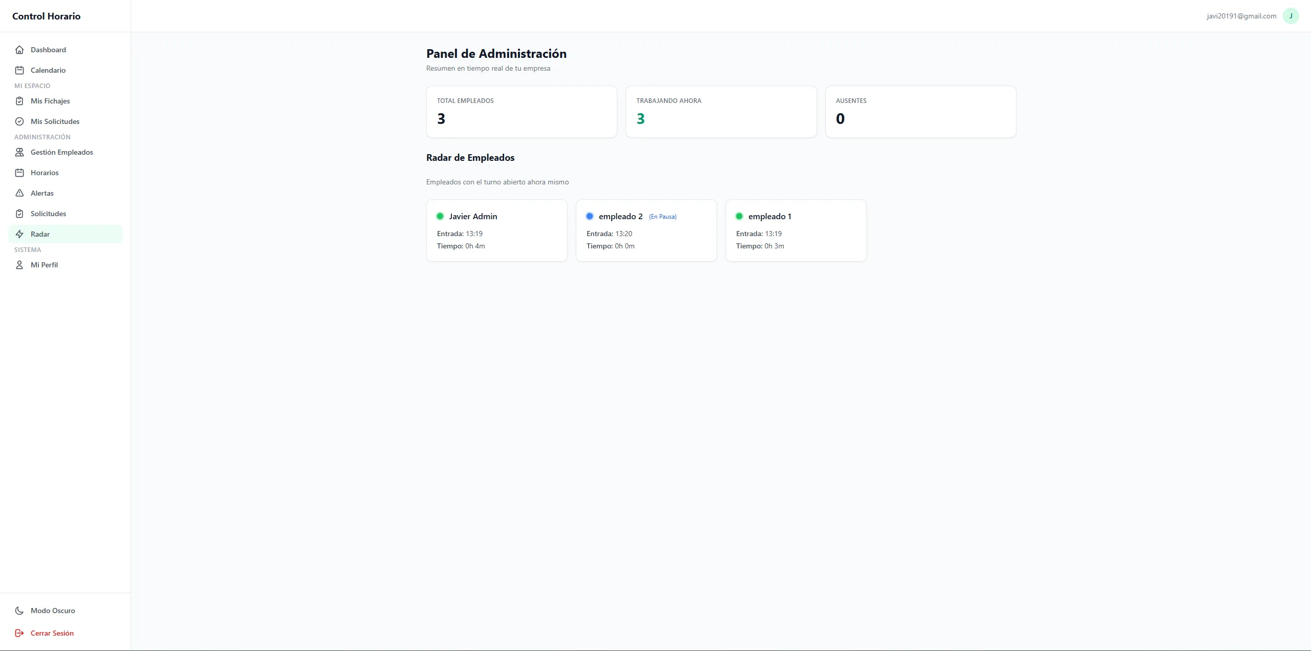 Captura de ERP Multitenant - Control Horario v2.0